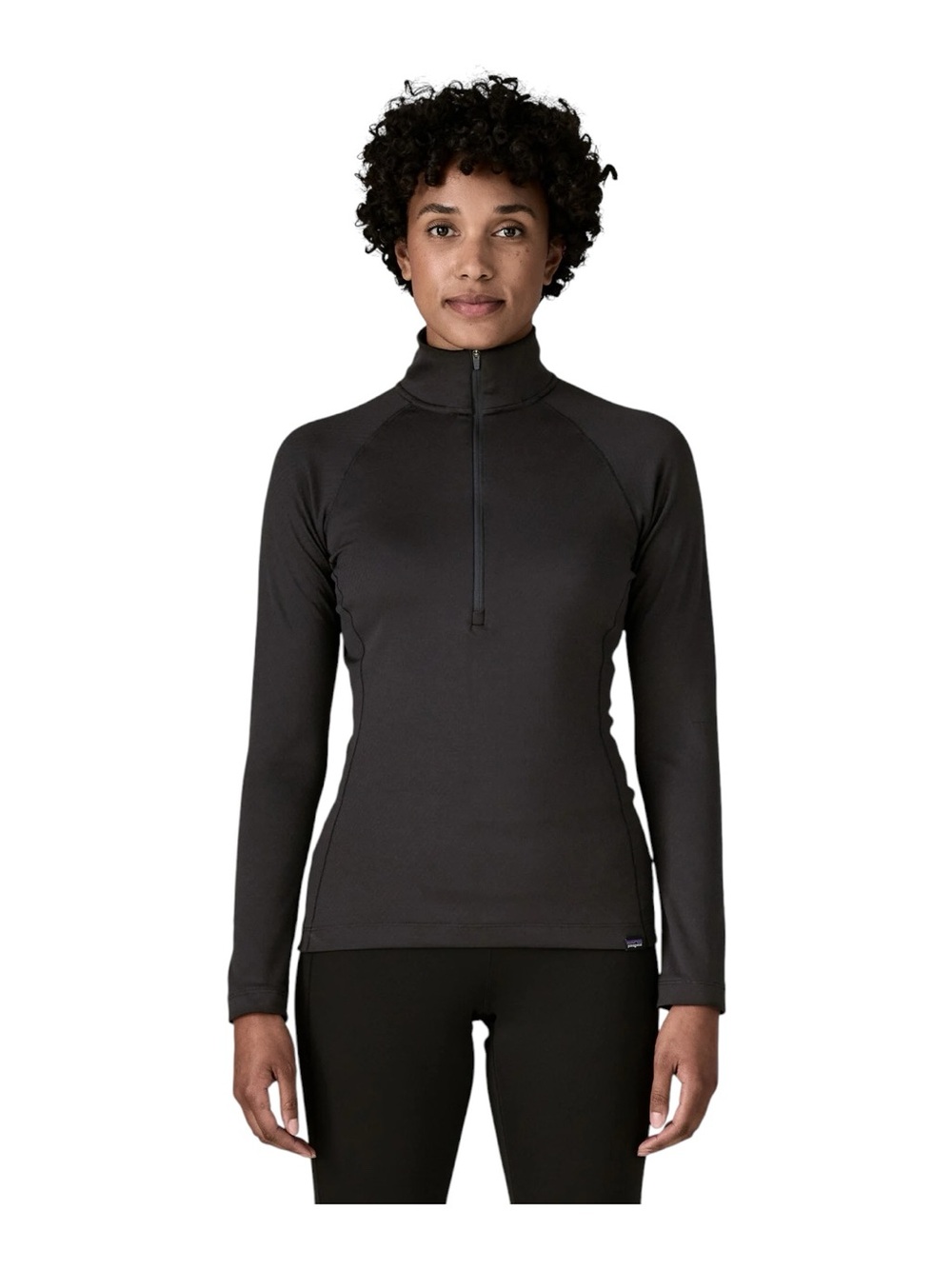 Patagonia Women's Capilene® Midweight Zip-Neck Pullover in Black